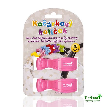 T-TOMI Kočárkový kolíček, pink / růžová