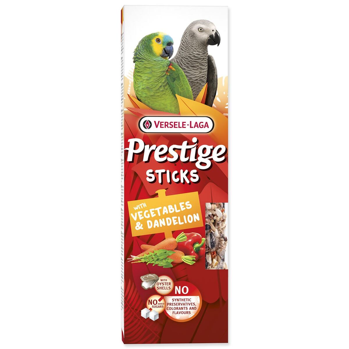 Tyčinky Versele-Laga Prestige papoušek se zeleninou a pampeliškou 140g 2ks