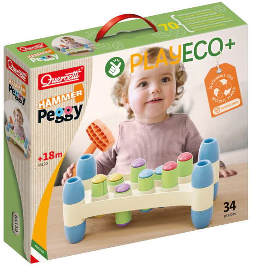 Quercetti PlayEco+ Hammer Peggy zatĺkačka