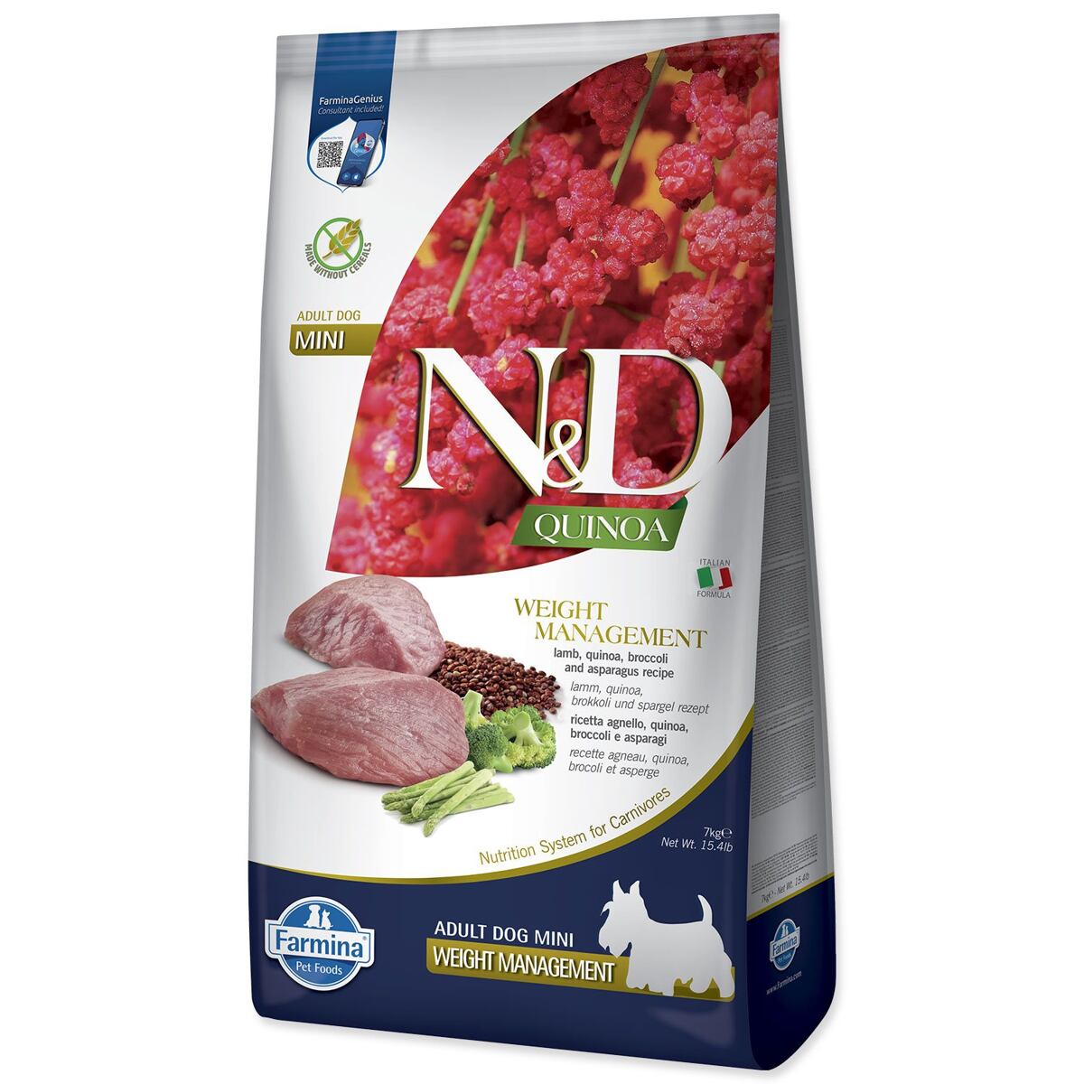 KRMIVO N&D DOG QUINOA WEIGHT MANAGEMENT LAMB & BROCCOLI 7 KG ALL BREEDS