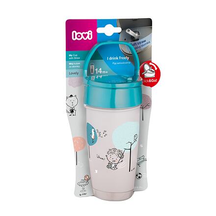 LOVI hrnček so slamkou LOVELY ACTIVE 350 ml chlapec