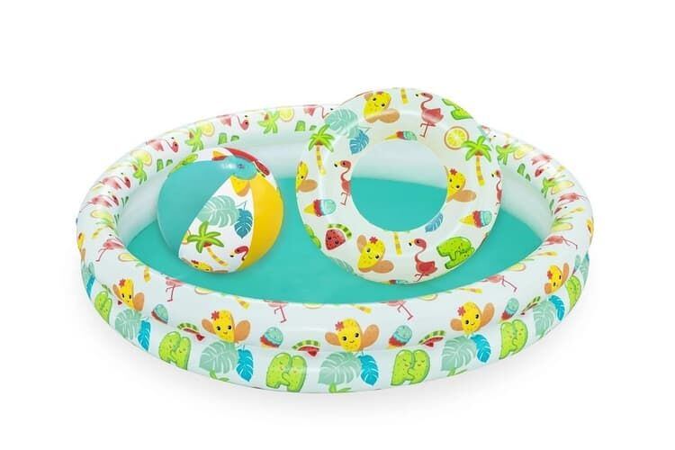 Bestway Nafukovací SET - bazén 112cm, plávací kruh 51cm, lopta 41x15cm
