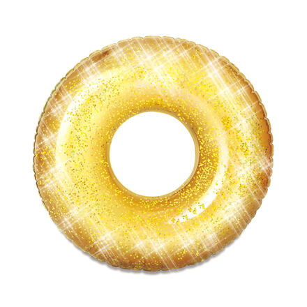 Mac Toys Nafukovací kruh donut trblietka 79 cm, žltý