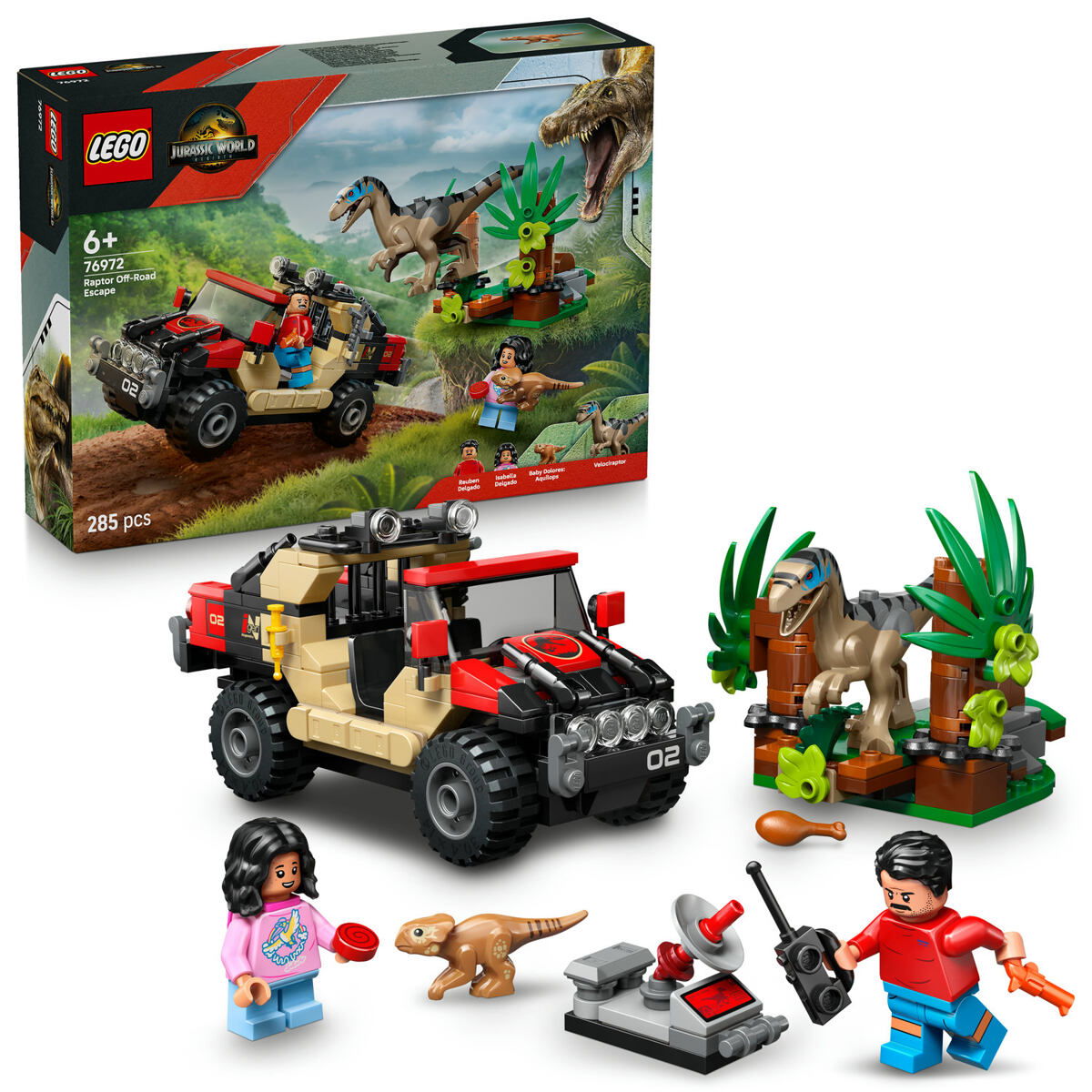 LEGO® Jurassic World 76972 Únik pred raptorom v terénnom aute
