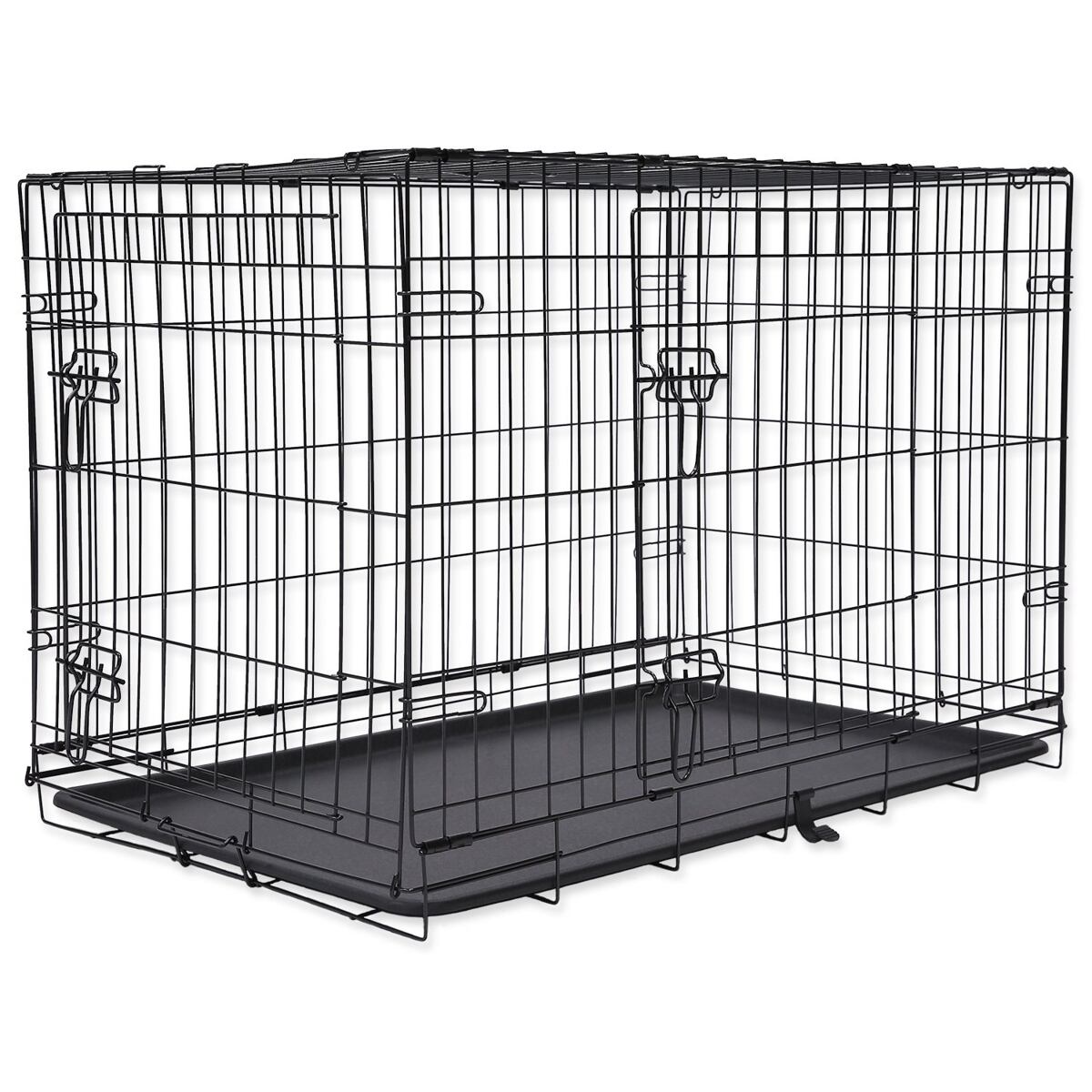 Klietka DOG FANTASY skladacia čierna L - 2x dvere 1 ks