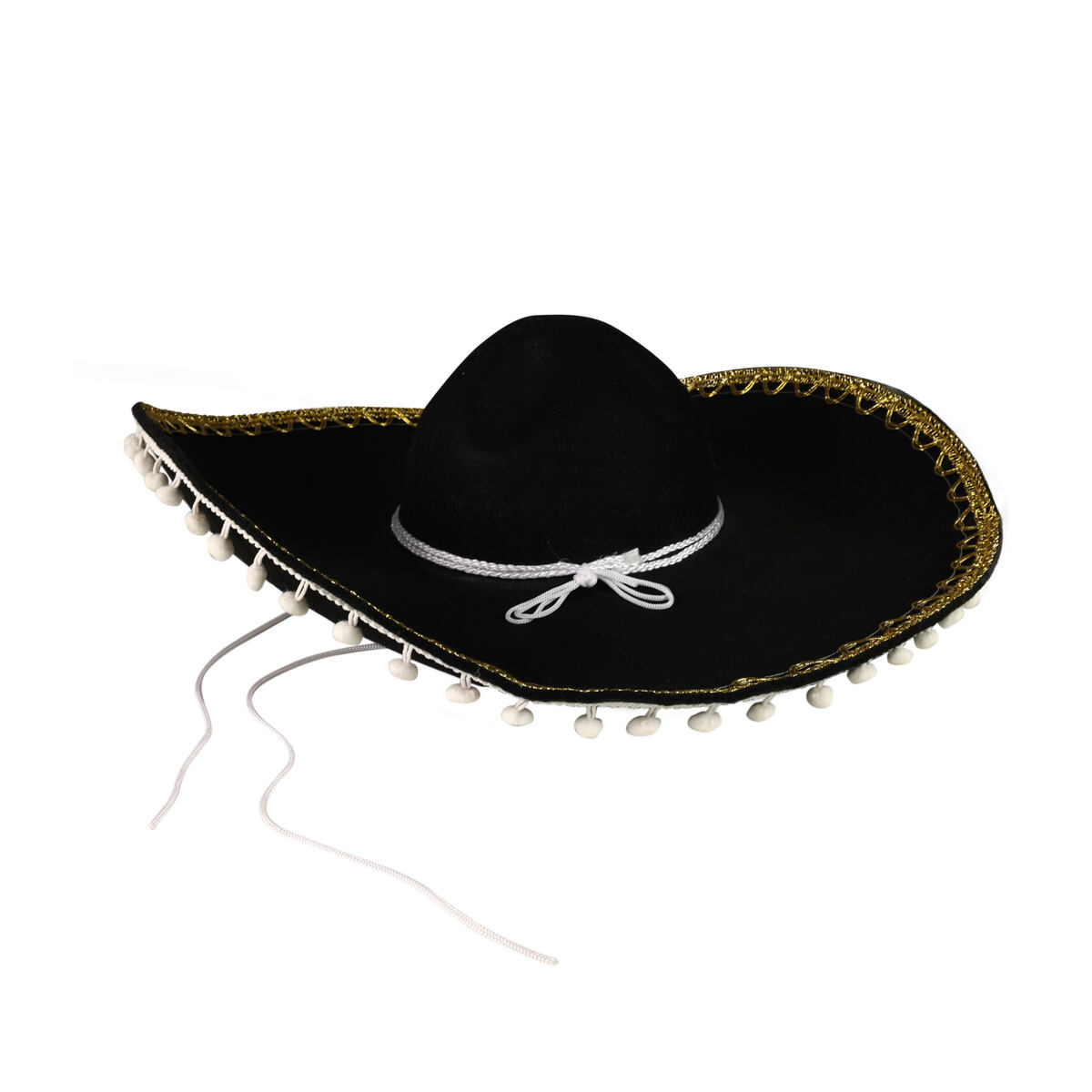 Rappa Klobúk mexickej sombréro čierne pre dospelých