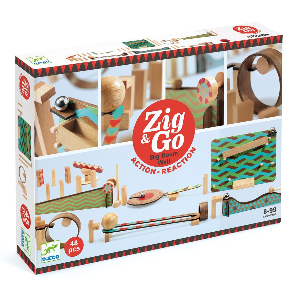 DJECO Drevená dráha Zig Go 48 dielikov