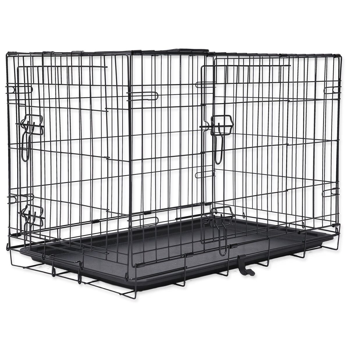 Klietka DOG FANTASY skladacia čierna M - 2x dvere 1 ks