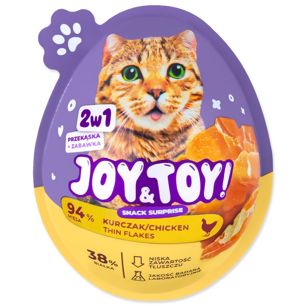 JOY&TOY Surprise egg + Snack pro kočky MIX /18/
