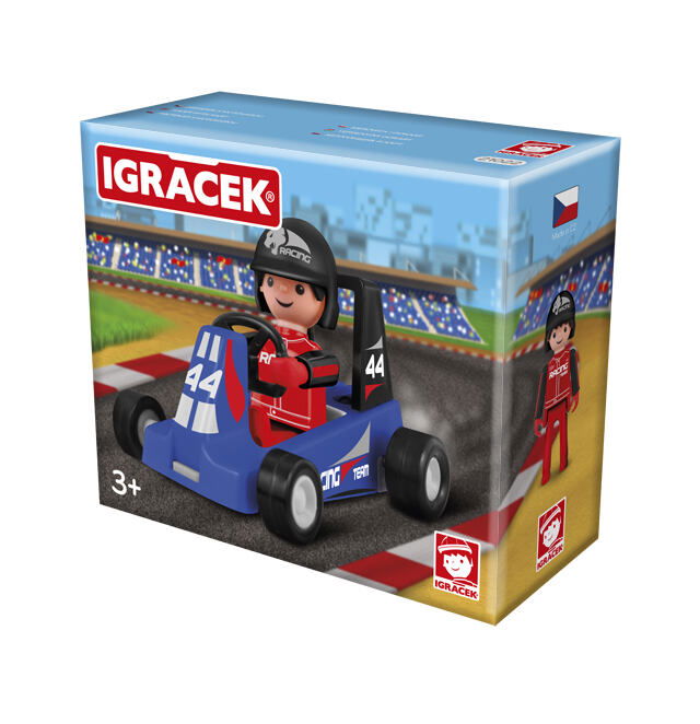 Efko Igráček Pretekár - figúrka s modrou motokárou