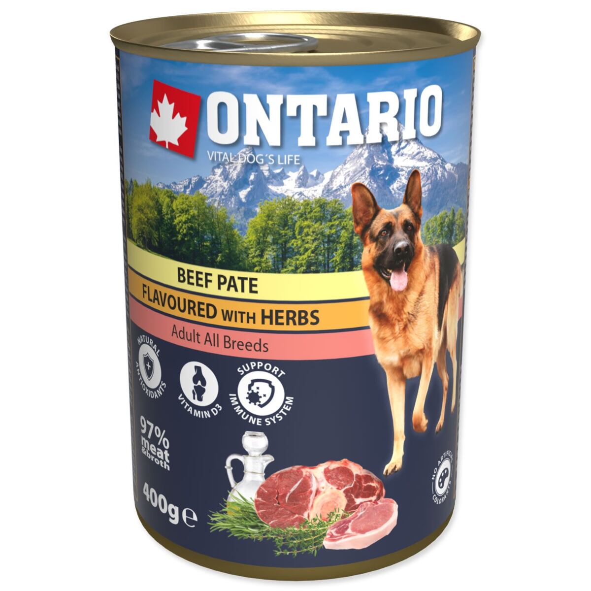 Konzerva ONTARIO hovädzie päté s bylinkami 400 g
