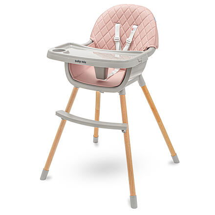 Jedálenská stolička Baby Mix Freja wooden dusty pink