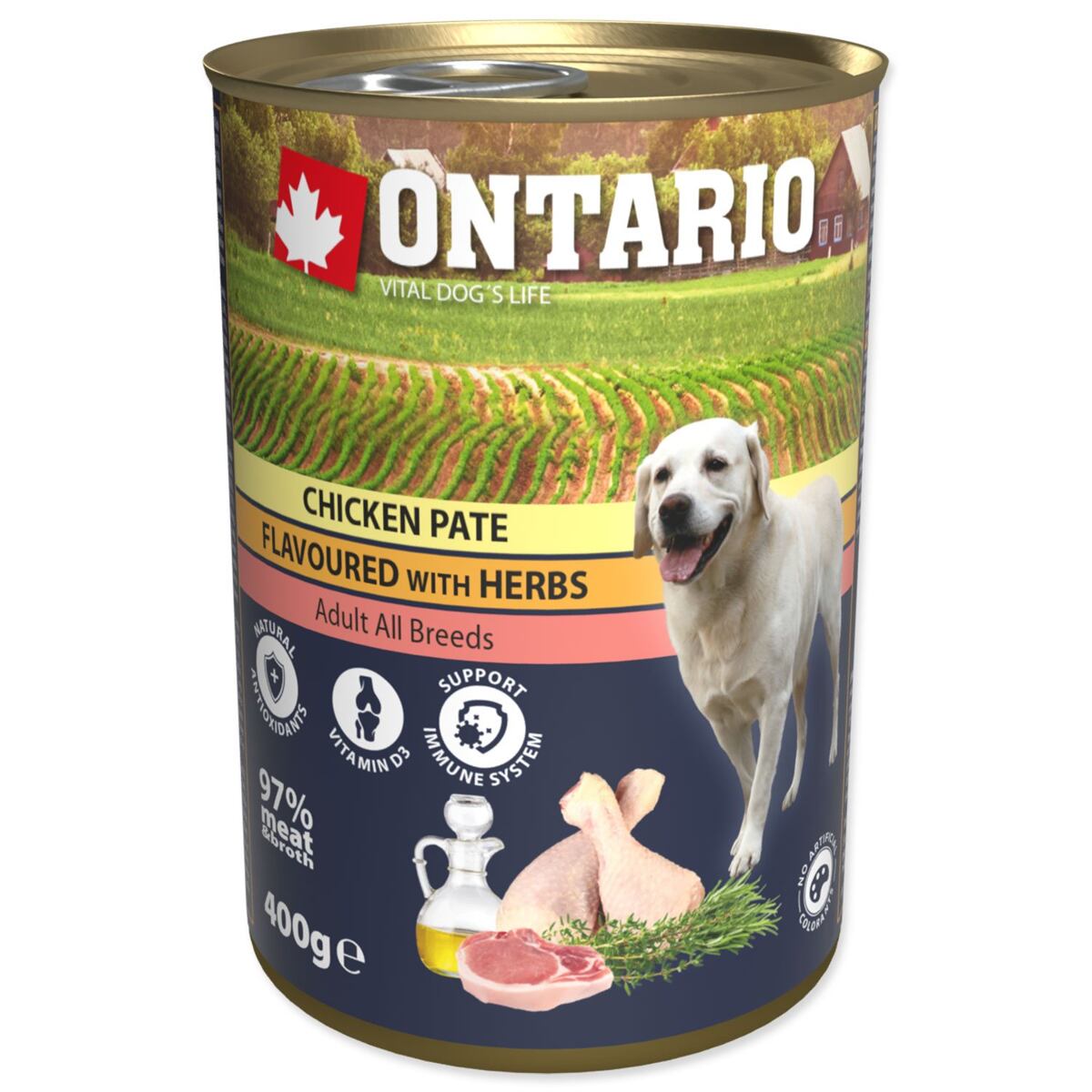 Konzerva ONTARIO kuracie päté s bylinkami 400 g