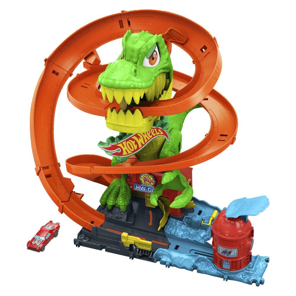 Mattel Hot Wheels CITY T-REX ÚTOČÍ NA HASIČSKÚ STANICU