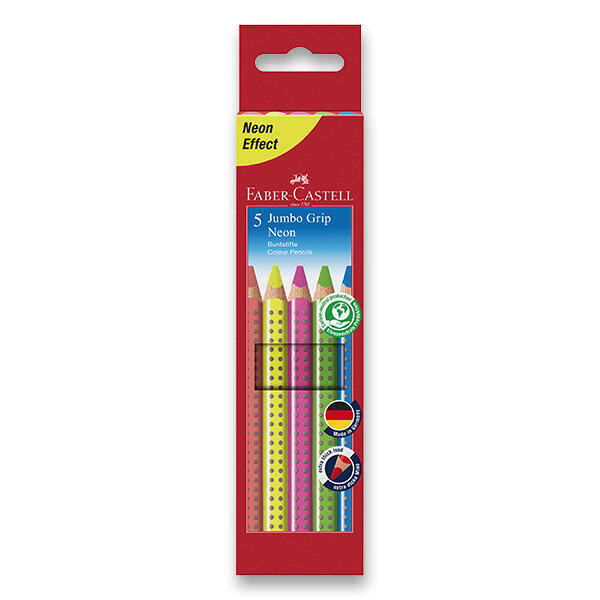 FABER-CASTELL Pastelky Jumbo Grip Neon 5 farieb