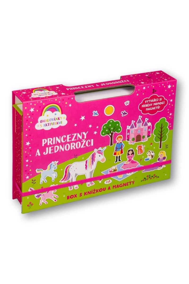 Levně Princezny a jednorožci Box s knížkou a magnety