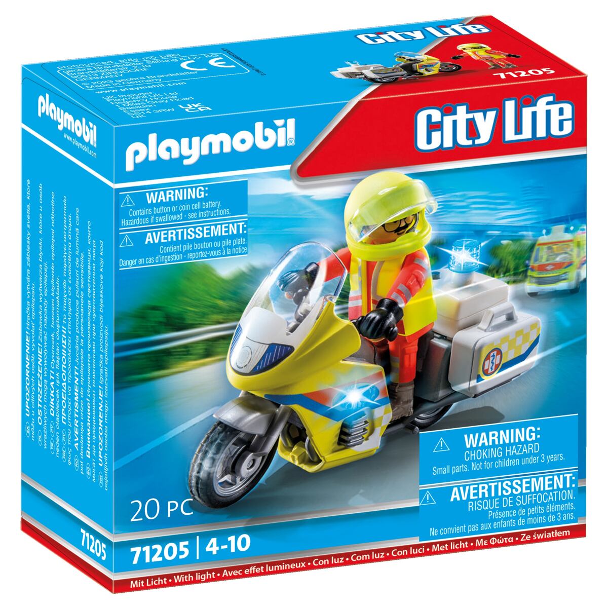 Levně Playmobil Záchranářský motocykl s blikajícím světlem