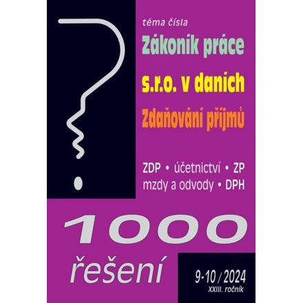 1000 řešení 9-10/2024 Zákoník práce, s.r.o. v  daních, Zdaňování příjmů