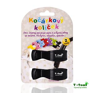 T-TOMI Kočíkový kolíček, black / čierna
