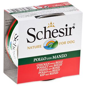 Konzerva SCHESIR Dog kuracie + hovädzie v želé 150 g