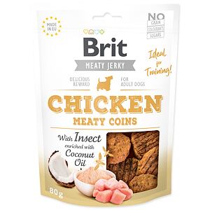 Snack BRIT Jerky Chicken with Insect Meaty Coins 80 g