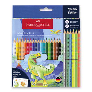 FABER-CASTELL Pastelky Colour Grip Dinosaurus 24 ks