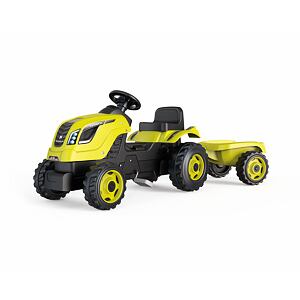 SM 710130 Šliapací traktor Farmer XL zelený s vozíkom - poškodený obal