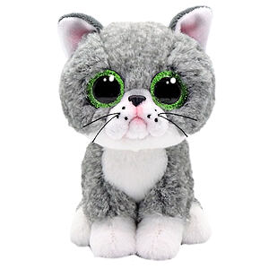 TY Beanie Boos FERGUS 15 cm - šedá kočka
