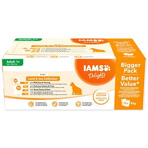 Kapsičky IAMS Delights mořské a suchozem. maso v želé multipack (72x85g) 6120 g