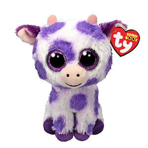 TY Beanie Boos ETHEL 15 cm - kráva s fialovými skvrnami