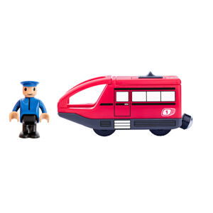 Woody Moderná elektrická mašinka, červená