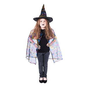 Rappa Dětský plášť čarodějnice s kloboukem/Halloween