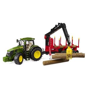 Bruder Traktor JOHN DEERE + vůz na dřevo