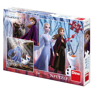 FROZEN II 3x55 Puzzle NOVÉ