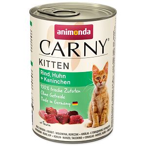 Konzerva ANIMONDA Carny Kitten hovädzie + kuracie + králik 400 g