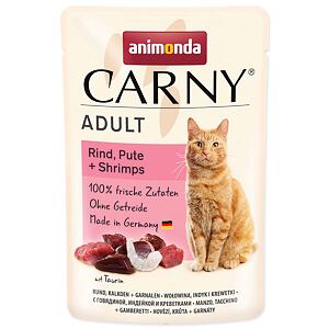 Kapsička ANIMONDA Carny Adult - hovězí, krocan + krevety 85 g