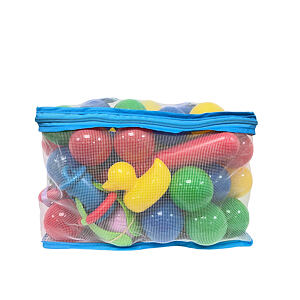 Plastica Plastové loptičky s udičkou v PVC sieťke, 62ks, priemer 6cm