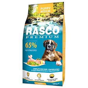 Granule RASCO Premium Puppy Medium kura s ryžou 15 kg