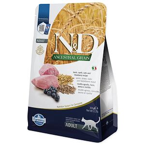 KRMIVO N&D ANCESTRAL GRAIN CAT LAMB, SPELT, OATS AND BLUEBERRY ADULT 300G