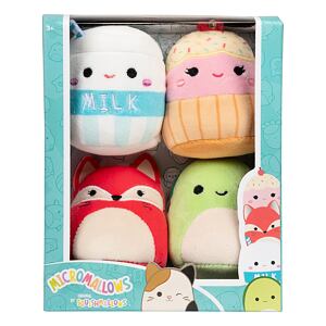 SQUISHMALLOWS Micromallows 4Pack - Liška, Želva, Mlíčko, Dortík