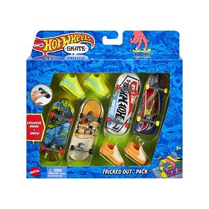 Mattel Hot Wheels SKATES 4KS FINGERBOARD A TOPÁNKY - HOT WHEELS SADA