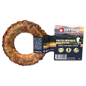 Pochoutka Ontario Protein hovězí, žvýkací bagel 8,9cm