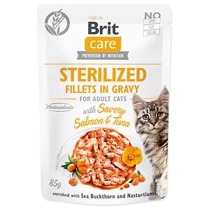 Kapsička BRIT Care Cat Sterilized Fillets in Gravy with Savory Salmon & Tuna 85 g