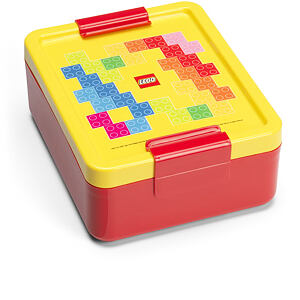 LEGO Brick box na svačinu - červená/žlutá