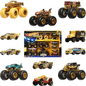 Mattel Hot Wheels Monster Trucks Bigfoot 50. výročí Set angličáků & trucků