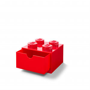 LEGO Stolní box 4 se zásuvkou - červená