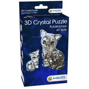 Dve čierne mačky - 3D Kryštál Puzzl