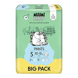 Muumi Baby Pants 5 Maxi+ 10-15 kg (54 ks), nohavičkové eko plienky