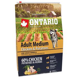 ONTARIO Dog Adult Medium Chicken & Potatoes & Herbs 2,25 kg