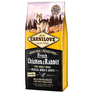 CARNILOVE Fresh Chicken & Rabbit Muscles, Bones & Joints for Adult dogs 12 kg